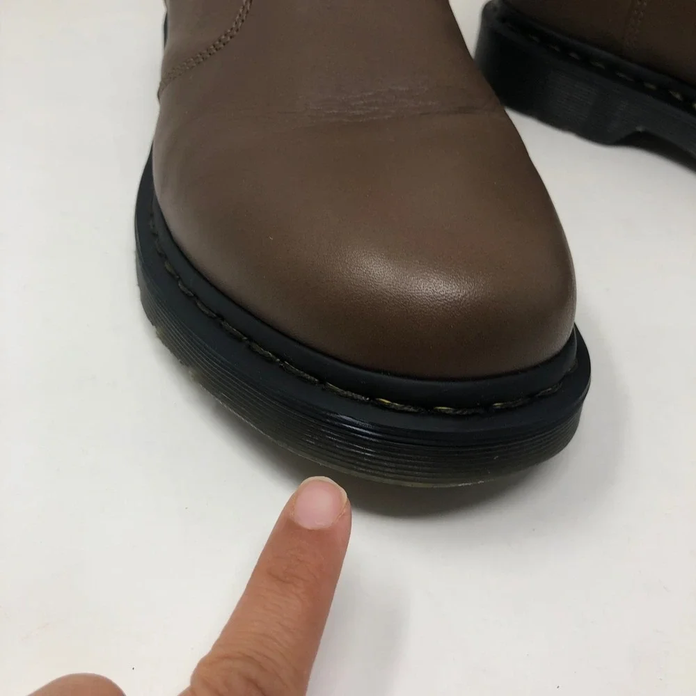 Dr Martens 2976 Yellow Stitch Smooth Leather Chelsea Boots Mens 11 Brown Classic